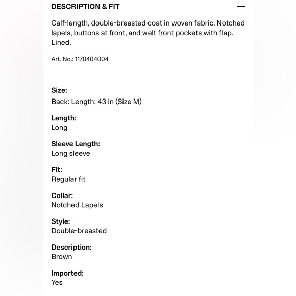 ‼️SALE‼️ H&M Double-Breasted Pea Coat - Picture 5 of 7